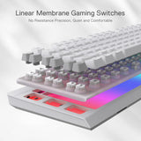 Redragon K512 Shiva RGB Backlit Membrane Wired Gaming Keyboard with Multimedia Keys-White