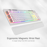 Redragon K512 Shiva RGB Backlit Membrane Wired Gaming Keyboard with Multimedia Keys-White