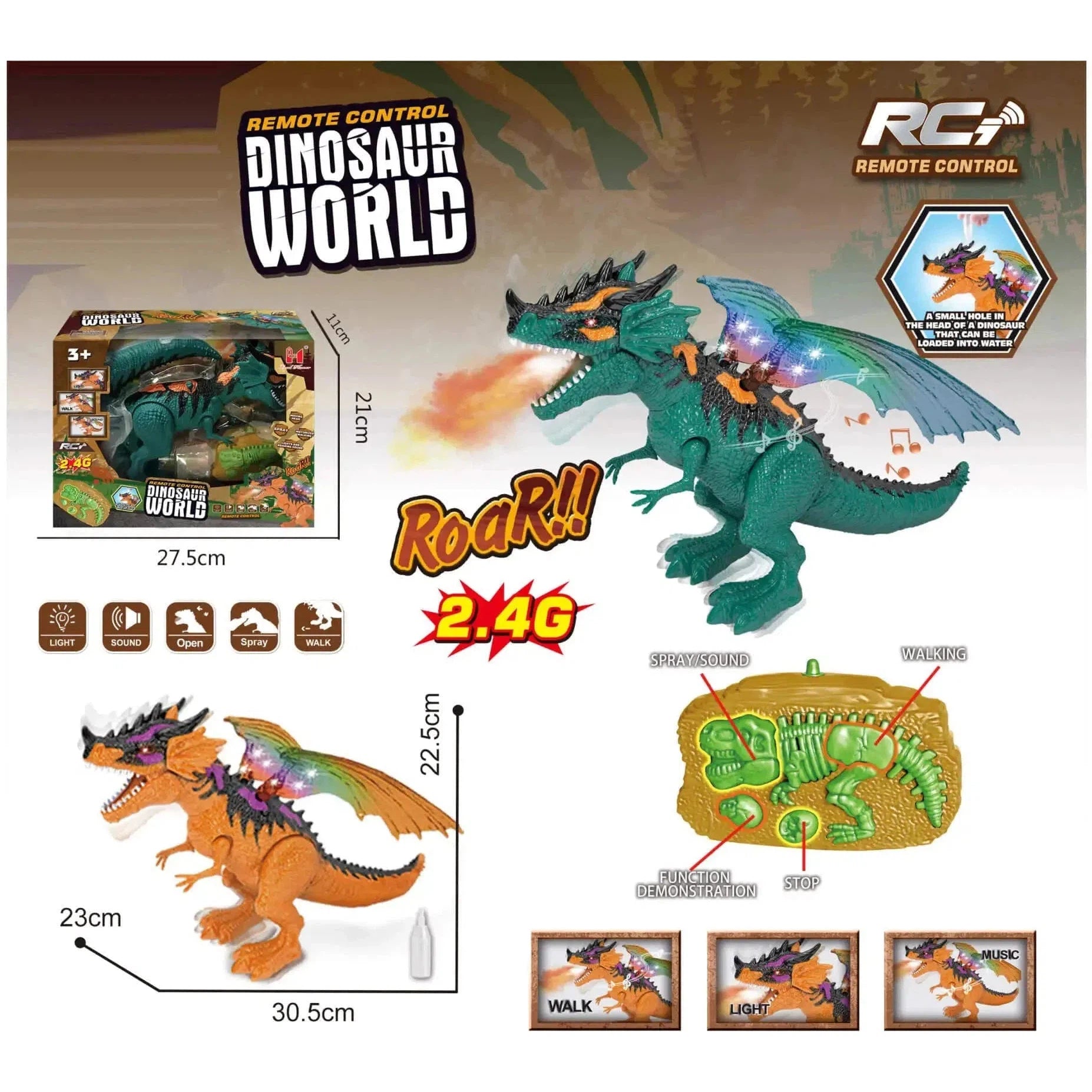Remote Control Dinosaur World Blue-Lh-D004-Remote Control-Other-Star Light Kuwait