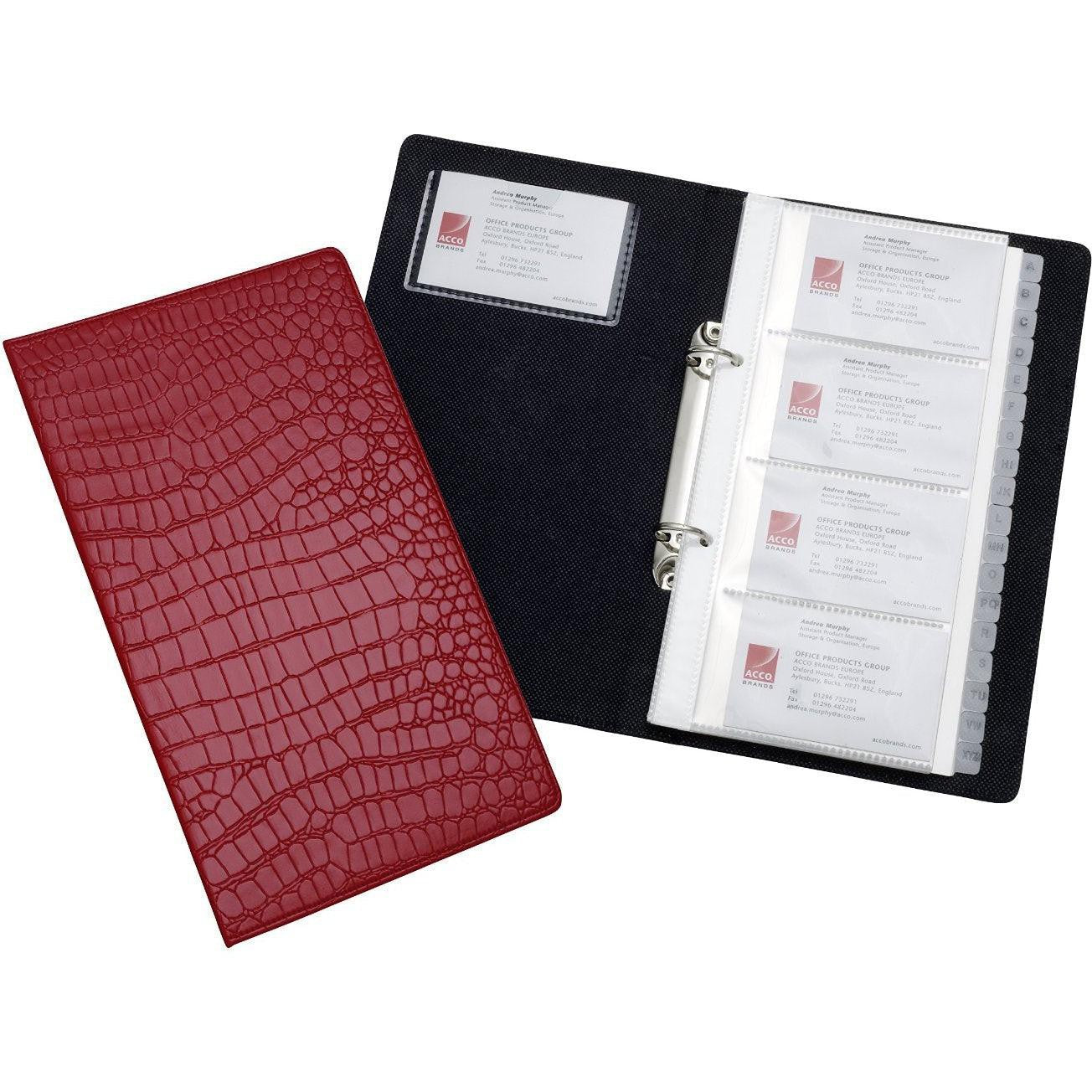 Rexel Croc Business Card Holder A5 2103670-Accessories And Organizers-Rexel-Star Light Kuwait