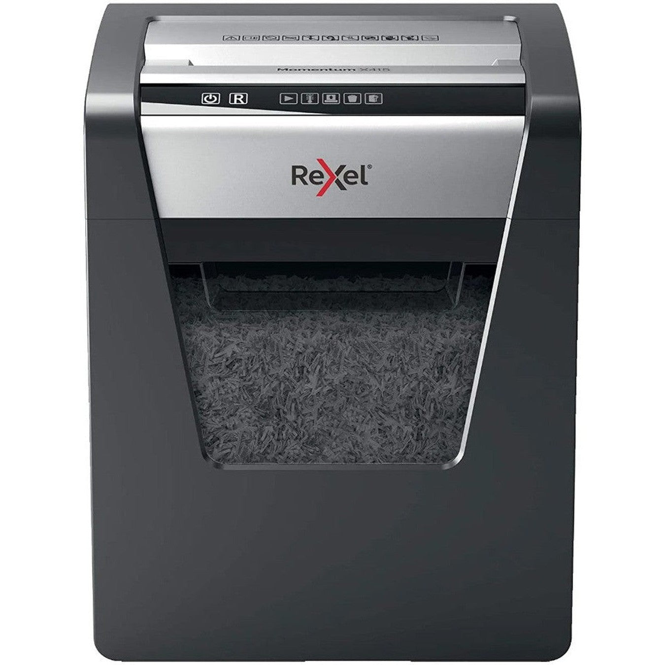 Rexel Momentum X415 Cross Cut Paper Shredder, Shreds 15 Sheets, 23 Litre Bin, Black, 2104576-Stationery Shredder S-Rexel-Star Light Kuwait