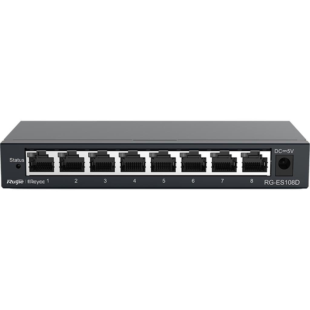 Reyee 8 Ports 10/100Base-T Ethernet Switch Steel Case Rg-Es108D-Rujie Switches-Ruijie-Star Light Kuwait
