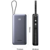 UGREEN 20000mAh 30W 1C1A Power Bank with 2×30W Built-in Cables