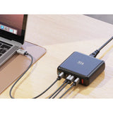 SIA desktop charger GAN PD/PPS/QC 200W WITH 5 TPYE-C PORTS AND 1 USB-A PORT BLACK -UK