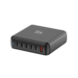 SIA desktop charger GAN PD/PPS/QC 200W WITH 5 TPYE-C PORTS AND 1 USB-A PORT BLACK -UK