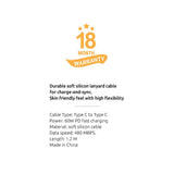 SIA powerlink SOFT RUBBER TYPE C - TYPE C LANYARD CABLE 60W 30CM NAVY BLUE