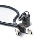 SIApowerlink FABRIC BRAIDED TYPE C - TYPE C LANYARD CABLE 60W 1.2M BLACK