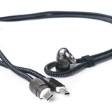 SIApowerlink FABRIC BRAIDED TYPE C - TYPE C LANYARD CABLE 60W 30CM BLACK