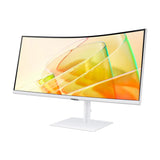 شاشة سامسونج LS34C650TAMXUE 1000R منحنية - 34 بوصة UWQHD FHD / 5 مللي ثانية / HDMI / منفذ عرض / سماعة رأس / إيثرنت / لون أبيض دافئ