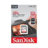 بطاقة ذاكرة SanDisk Ultra SDXC UHS-I / الفئة 10 بسعة 64 جيجابايت، سرعة تصل إلى 140 ميجابايت/ثانية