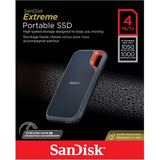 قرص تخزين SSD محمول SanDisk Extreme بسعة 4 تيرابايت - سرعة تصل إلى 1050 ميجابايت/ثانية، منفذ USB-C، USB 3.2 Gen