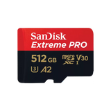 بطاقة ذاكرة SanDisk Extreme PRO microSDXC UHS-I بسعة 512 جيجابايت مع محول - سرعة تصل إلى 200 ميجابايت/ثانية