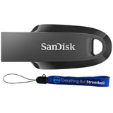 محرك أقراص فلاش SanDisk Ultra Curve 3.2 - سعة 128 جيجابايت (أسود)
