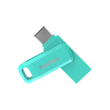 محرك أقراص فلاش SanDisk Ultra Dual Drive Go - سعة 64 جيجابايت / سرعة تصل إلى 150 ميجابايت/ثانية / منفذ USB 3.2 من الجيل الأول / من النوع C / لون أخضر نعناعي
