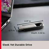 SanDisk Ultra Extreme Go Flash Drive – 128GB / USB 3.2 Gen 1 / Black and Silver