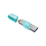 محرك أقراص فلاش SanDisk iXpand Flip - سعة 128 جيجابايت / منفذ USB 3.1 من الجيل الأول / منفذ Lightning / لون النعناع المثلج