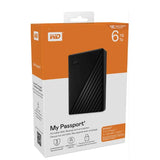 WD My Passport - 6TB / Up to 5Gb/s / USB 3.2 Gen 1 / Black / External Hard Drive
