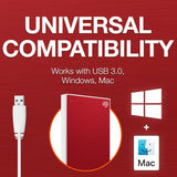 Seagate One Touch 1TB External HDD with Password Protection Red (STKY1000403)