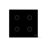 Smart Switch Light 4 Gang Small WIFi -Black