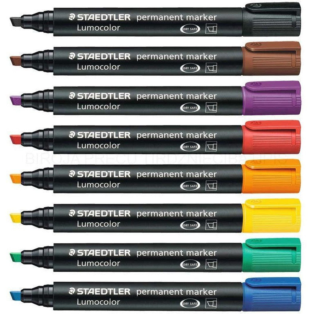 Staedtler 350-3 Chisel Tip Permanent Marker - Pack Of 10-Pens-Staedtler-Blue-Star Light Kuwait