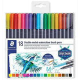 Staedtler Double Ended Watercolour Brush Pens 18-Pens-Staedtler-Star Light Kuwait