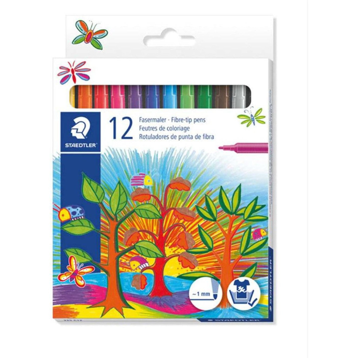 Staedtler Fibre Tip Pens 12 Colors-Pens-Staedtler-Star Light Kuwait