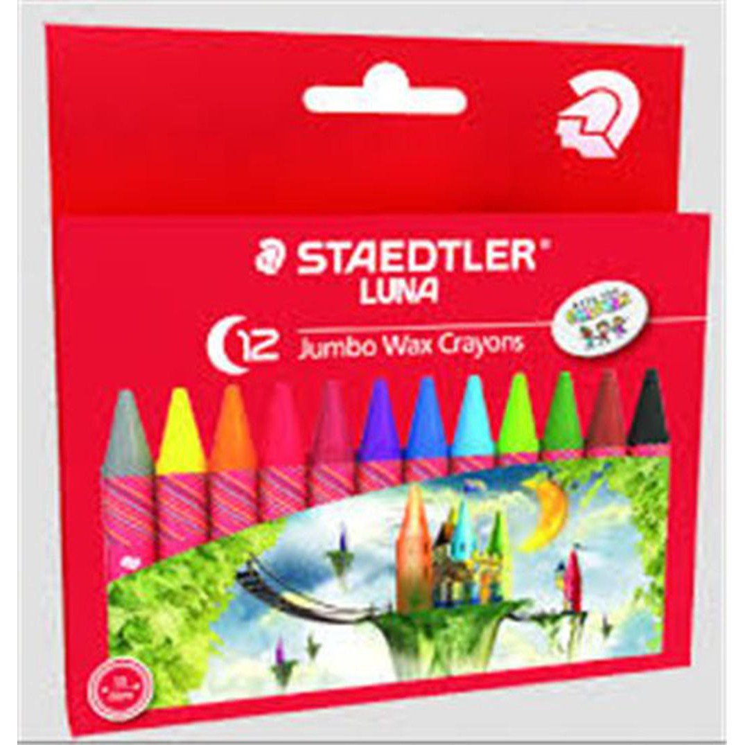 Staedtler Luna Jumbo Wax Crayons 12 Colors-Drawing And Coloring-Staedtler-Star Light Kuwait