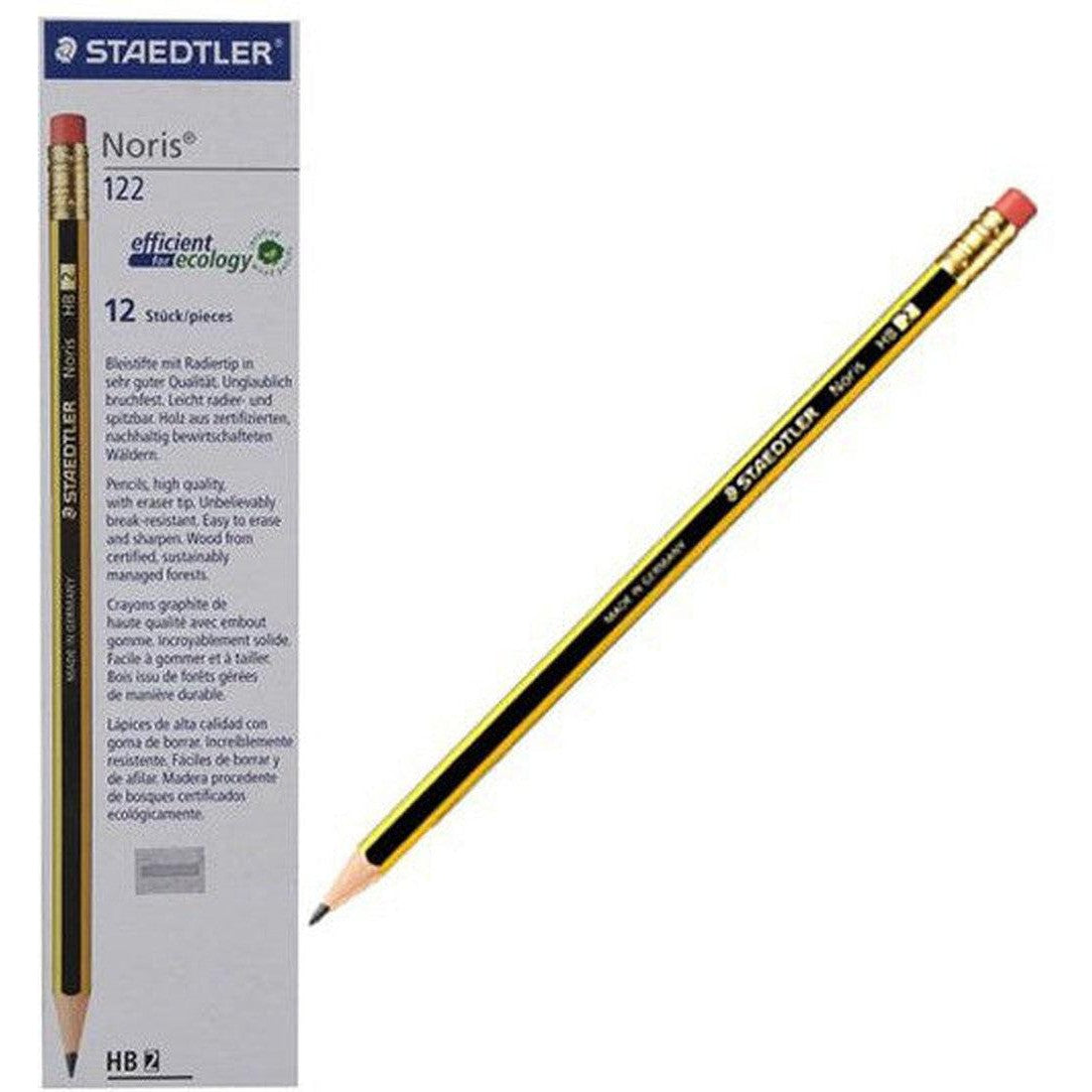 Staedtler Noris Pencil With Rubber Tip Box Of 12 - St-122-Hba-53-Pencils-Staedtler-Star Light Kuwait