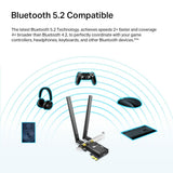 محول TP-Link AX1800 Wi-Fi 6 Bluetooth 5.2 PCIe