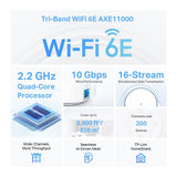 TP-Link Deco XE200 AXE11000 Whole Home Mesh WiFi 6E System, 2-Pack
