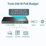 TP-Link SG1218MP 18-Port Gigabit Rackmount Switch with 16-Port PoE+ (250W)