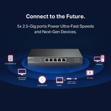 مفتاح سطح المكتب TP-Link (TL-SG105PP-M2) ذو 5 منافذ بسرعة 2.5 جيجابت/ثانية مع 4 منافذ PoE++ - 25 جيجابت/ثانية / LAN