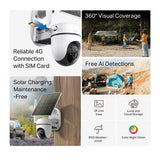 TP-Link Tapo C615G KIT 2K Solar-Powered Pan/Tilt 4G LTE Security Camera Kit