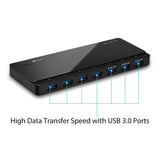 موزع USB من TP-Link UH700 ذو 7 منافذ - 7 منافذ / 5 جيجابت في الثانية / USB 3.0