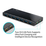 موزع USB 3.0 من TP-Link (UH720) بسبعة منافذ مع منفذي شحن