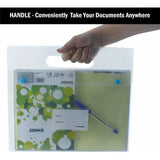 TRANBO Plastic Clear Bag Document Folder with Snap Button & Handle A4 Size Transparent