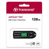 محرك أقراص فلاش TRANSCEND سعة 128 جيجابايت، منفذ USB 3.2 من الجيل الأول، من النوع C، سرعة نقل بيانات 5 جيجابت في الثانية، TS128GJF790C