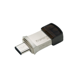 محرك أقراص فلاش ترانسيند بسعة 256 جيجابايت، منفذ USB 3.1، يدعم تقنية OTG من النوعين A و C، موديل TS256GJF890S
