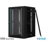Toten 15U Network Cabinet 600 X 600 Dual Section With Fan Pdu-Network Rack-Other-Star Light Kuwait