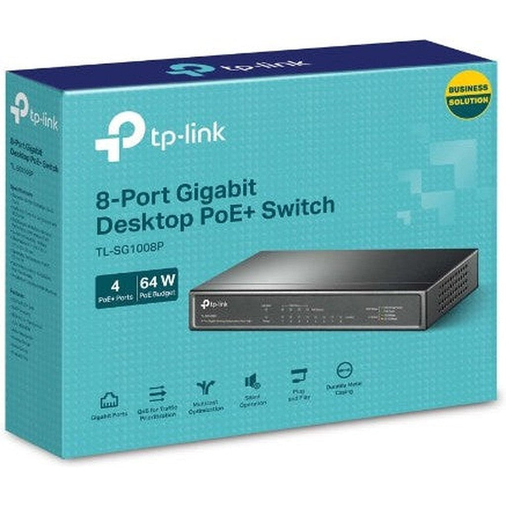 Tp-Link Tl-Sg1008P 8-Port Gigabit Desktop Switch With 4-Port Poe+-Tp Link-TP Link-Star Light Kuwait