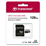 Transcend 128GB 340S UHS-I Ultra Performance MicroSD Memory Card