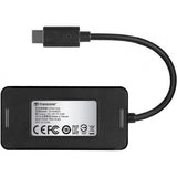 موزع USB-A و USB-C من ترانسيند بأربعة منافذ - أسود