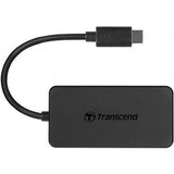 موزع USB-A و USB-C من ترانسيند بأربعة منافذ - أسود