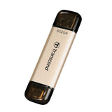 محرك أقراص فلاش Transcend JetFlash 930C بسعة 512 جيجابايت، منفذ USB من النوع C 3.2 من الجيل الأول، لون ذهبي وردي