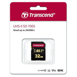 Transcend TS32GSDC700S 32GB UHS-II U3 V90 SDHC Flash Memory Card