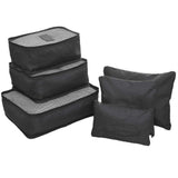 Travel Laundry Pouch 6Pcs Set - Black