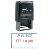 Trodat Printy 4750 Self Inking Dater Stamp "Paid" - Blue-Office Stamp-TRODAT-Star Light Kuwait