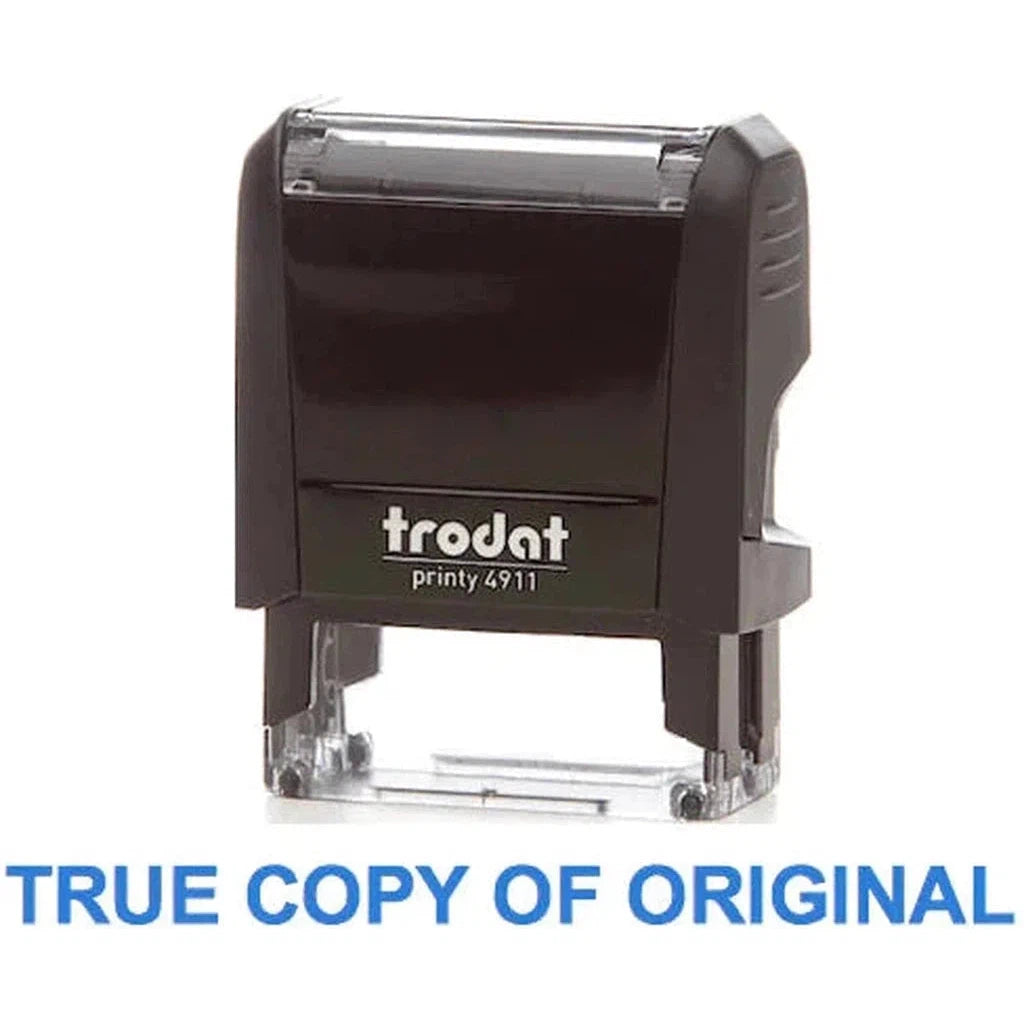 Trodat Printy 4911 Stamp "True Copy Of Original" - Blue-Office Stamp-TRODAT-Star Light Kuwait