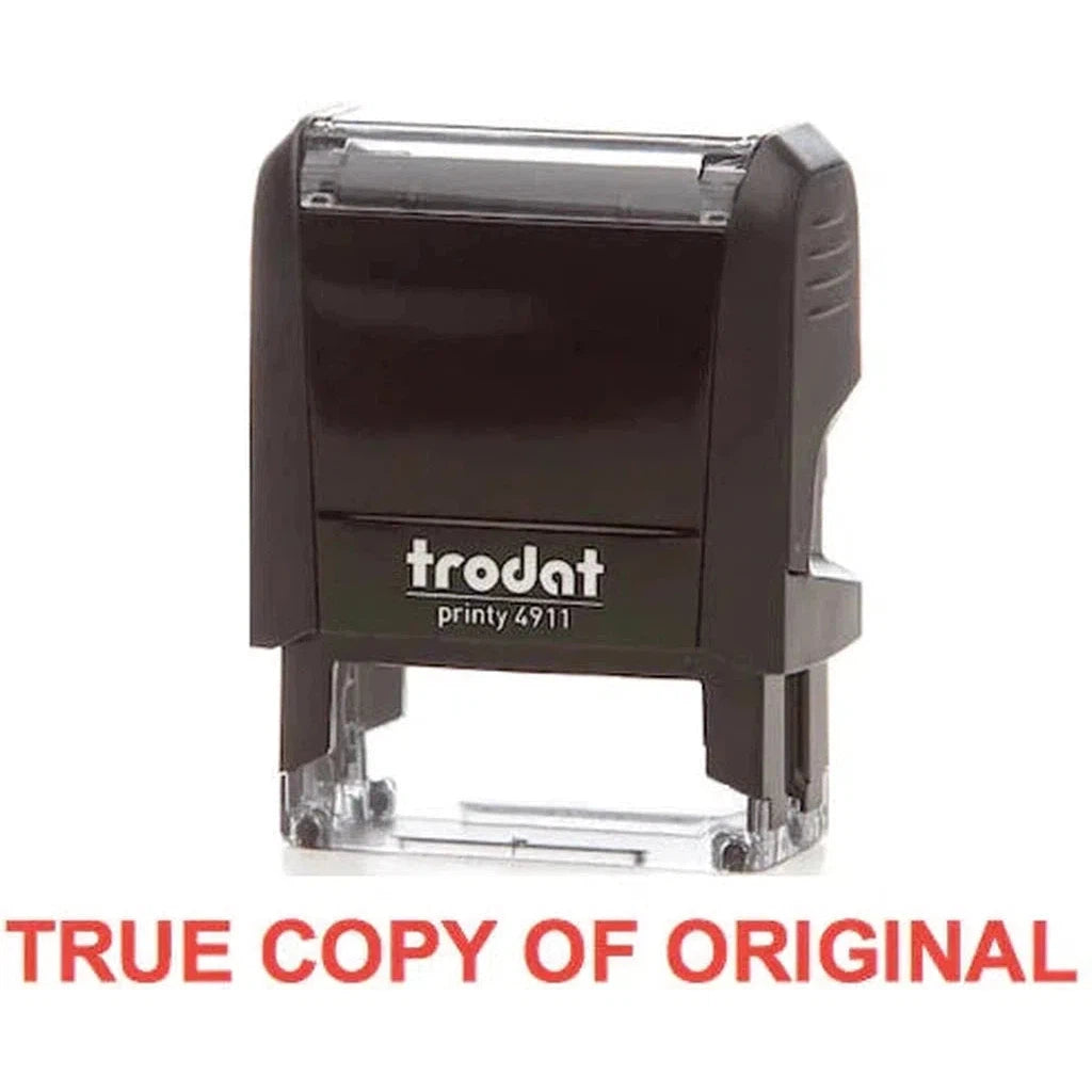 Trodat Printy 4911 Stamp "True Copy Of Original" - Red-Office Stamp-TRODAT-Star Light Kuwait