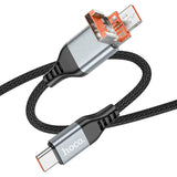 كابل شحن ونقل بيانات Hoco U128 Viking 2 في 1 من نوع USB/Type-C إلى Type-C